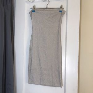 Gold sparkly bandeau dress